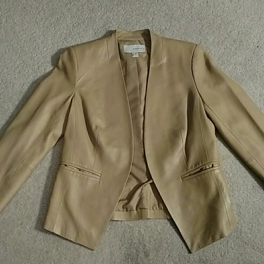 Beautiful Genuine Leather Camel Colored Jacket